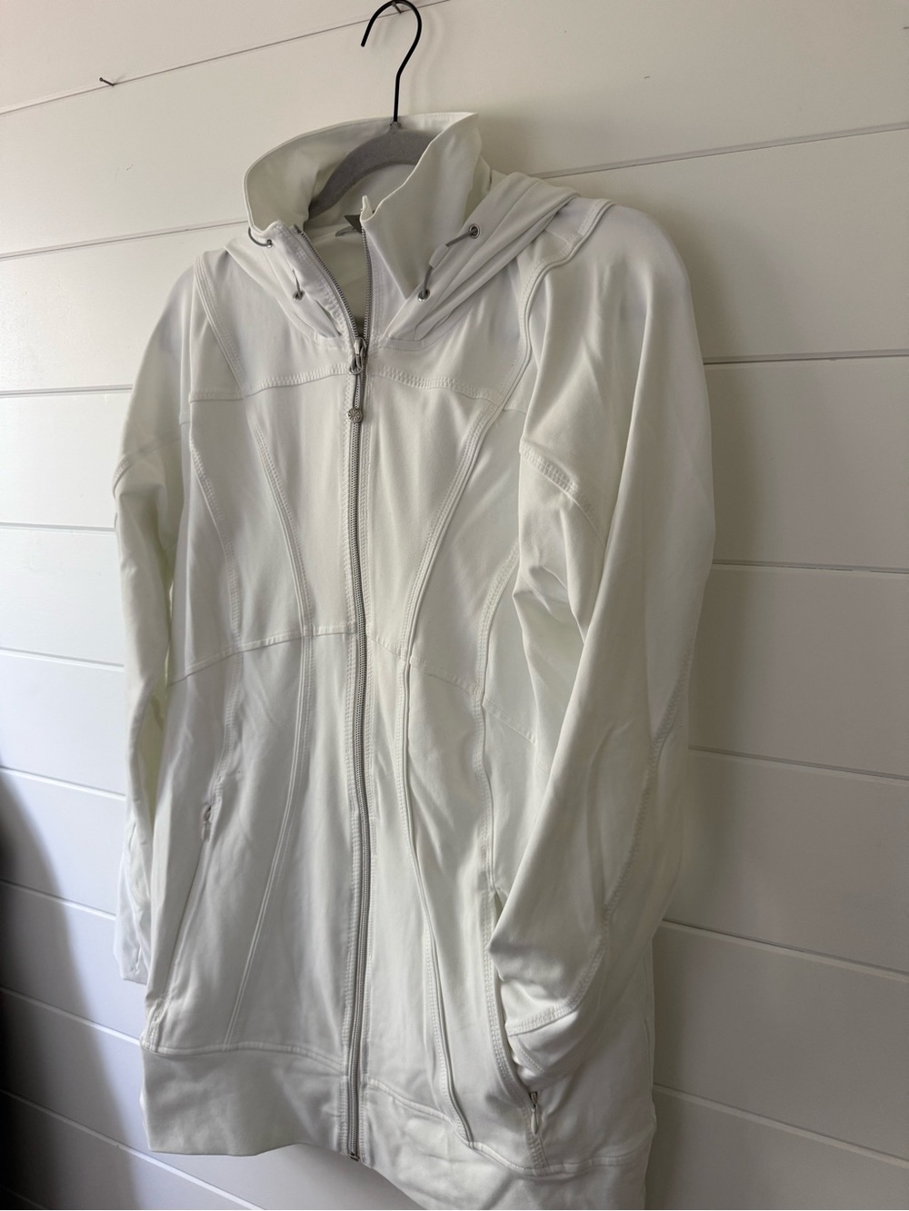 Athleta | Booyah White Hooded Zip-Up Jacket | XL